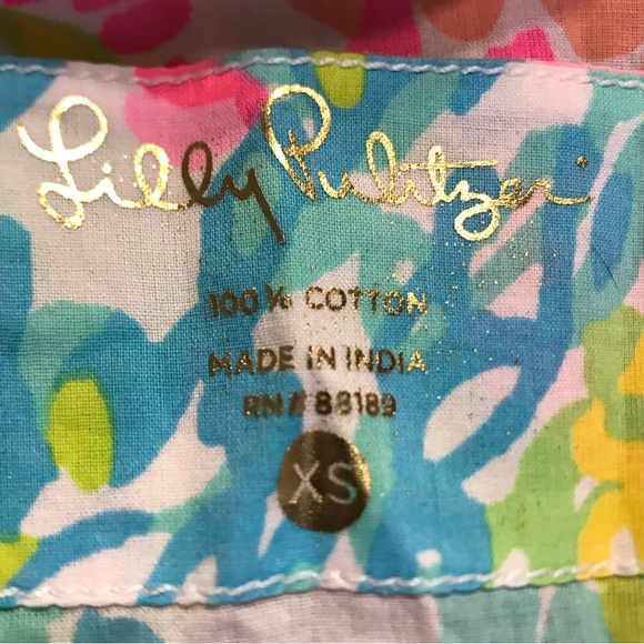 LILLY PULITZER XS MARCO ISLAND TUNIC LOVERS CORAL GRAIL! BEAUTIFUL PRINT - Picture 8 of 9